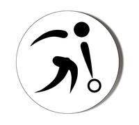 Crown Green Bowling Stick Man 6 x 70mm Large Vinyl Stickers Pack of 6