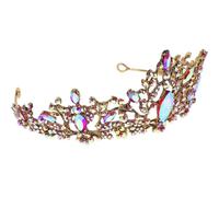 Crown Hair Accessory Baroque Rhinestone Alloy for Women and Brides | Lightweight One Piece, Glittering Colour Finish, Portable Wear for Parties and Wedding Events