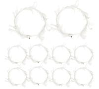 Crown Headband 10Pcs 8 Inch White Decorative Feathered Wreath Three Luminous Modes LED Angel Headband Charming Crown for Cosplay, Christmas, Halloween, Holiday CostumeCrown