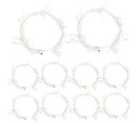 Crown Headband 10Pcs 8 Inch White Decorative Feathered Wreath Three Luminous Modes LED Angel Headband Charming Crown for Cosplay, Christmas, Halloween, Holiday Costume..