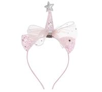 Crown Headband for Costume Parties, Pink Gauze Plastic Decor | Easy to Put, Adorable Delicate Design, Instant New Hairstyle