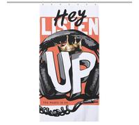 Crown, Headphones, Listening to MusicDurable Heavy Duty Shower Curtain, Thick Polyester, Rustproof Grommets, Weighted Hem - Weighted Shower Curtains, Bath Curtains Shower35.43x70.87Inch(90x180cm)
