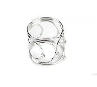 Crown Jewel Metal Napkin Rings 3 Colours Xmas Dinner Event Wedding Pack of 6 (Silver)