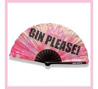 Crown Jewels UK Gin Please bamboo hand folding festival fan, Rave Fan, Pride party, LGBT, Drag Queen Clack Fan for Men, Woman and Children Funny