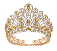 Crown,King Crown,Tiara,Crowns for Women,Princess Crown, Royal Queen Large Diadem Bridal Crown Pageant Miss Headdress Bride Wedding Dress Hair Jewelry Accessories(Gold Red)