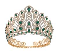 Crown,King Crown,Tiara,Crowns for Women,Princess Crown, Royal Queen Large Diadem Bridal Crown Pageant Miss Headdress Bride Wedding Dress Hair Jewelry Accessories(Gold Red)