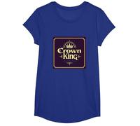 Crown King Jesus is King Regal Christian Faith T-Shirt, Girls, Royal Blue, Medium