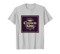 Crown King Jesus is King Regal Christian Faith T-Shirt, Men, Silver Grey, 3X-Large