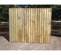 Crown & Kingdom Pressure Treated Wooden Feather Edge Fence Panel 6X6 Pack of 2