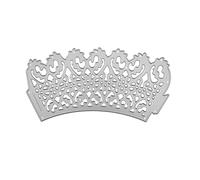 Crown Lace Border Metal Cutting Die, Curved Cupcake Wrapper Die for Card Making and Scrapbooking, Carbon Steel Template for DIY Paper Crafts (1 PC)