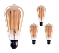 Crown LED 3X Edison Light Bulb E27 Socket | Dimmable, 4 W, 2000 K Warm White, 230 V, EL10 | Antique Filament Lighting in Retro Vintage Industrial Look | EU Energy Class A