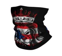 Crown Lion And Porto Rico Flag Quick Drying Neck Gaiter Breathable Face Cover Facial Shield For Workout Women Outdoor