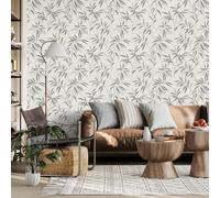 Crown Luxe - Fusion Weave Metallic Wallpaper (Fusion Leaf Soft Grey)