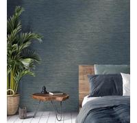 Crown Luxe - Fusion Weave Metallic Wallpaper (Fusion Plain Navy)