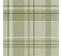 Crown M1865 Harris Check Luxury Textured Wallpaper, Green