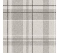 Crown M1871 Harris Check Luxury Textured Wallpaper, Soft Grey