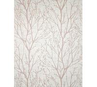 Crown M1874 Lynford Trees Mid Weight Vinyl Wallpaper, Blush
