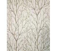 Crown M1875 Lynford Trees Mid Weight Vinyl Wallpaper, Natural