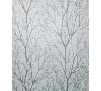 Crown M1877 Lynford Trees Mid Weight Vinyl Wallpaper, Blue
