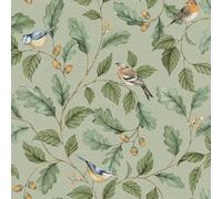 Crown M1883 Oakleigh Trail Luxury Fabric Textured Wallpaper, Sage