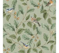 Crown M1883 Oakleigh Trail Luxury Fabric Textured Wallpaper, Sage