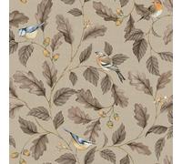 Crown M1884 Oakleigh Trail Luxury Fabric Textured Wallpaper, Taupe