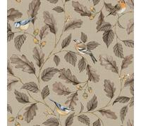 Crown M1884 Oakleigh Trail Luxury Fabric Textured Wallpaper, Taupe