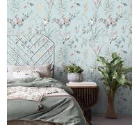 Crown Mariko Bird Wallpaper in Blue Crown Blue