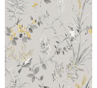 Crown Mariko Bird Wallpaper in Grey Crown Grey