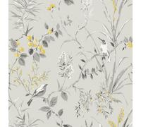 Mariko Grey/Yellow Wallpaper