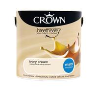 Crown Walls and Ceilings Matt Emulsion Paint, Ivory Cream 2.5L