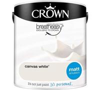 Crown Breatheasy Canvas White - Matt Standard Emulsion Paint - 2.5L