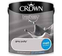 Crown Matt Emulsion Grey Putty 2.5L
