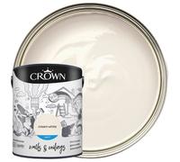 Crown Walls & Ceilings Matt Emulsion Paint Cream White - 5L