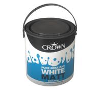 Crown Paints Matt Emulsion Pure Brilliant White 2.5L 5023067