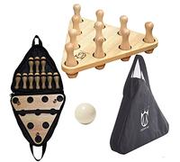 CROWN ME Deluxe Shuffleboard Shuffleboard Bowling Pin Set with Carry Bag, Ball