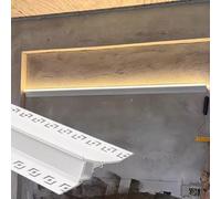 Crown Moulding Cove Lighting, 6m Invisible Wall Washer LED Light Diffuser Channel, White Indirect Track Trim for Ceiling & Drywall, Home Decor Accent Lighting