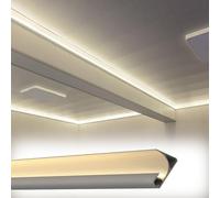 Crown Moulding Led Channel for Led Strip Lights, Aluminum Profile Lighting Coving Custom Sizes, Skirting/Baseboard Trim Molding for Indirect Lighting(White,1 m/3.3 ft)