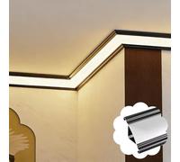 Crown Moulding LED Indirect Lighting - 64ft Aluminum Profile Light for Ceiling Decor, Dual Strip Edge Track with Milky Cover, Perfect for Home & Commercial Use