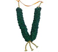 Crown NIMREET Handmade Artificial Flower Garland Mala for Photo Frame and God Idol, Artificial Moti Garland Decorating Flower Mala Pooja Room (Green, 10 Inch)