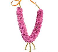 Crown NIMREET Handmade Artificial Flower Garland Mala for Photo Frame and God Idol, Artificial Moti Garland Decorating Flower Mala Pooja Room (Pink, 20 Inch)