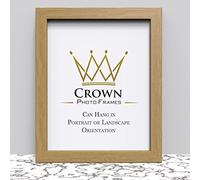 Crown Oak Photo Frame for 14x11 Inches (35.6 x 27.9 cm) Picture Photo Poster Certificate, Hang on wall in both Landscape and Portrait