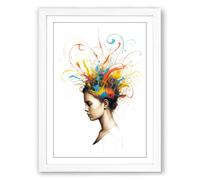 Crown of Ribbons Eclectic Framed Wall Art Print A1 (84.1×59.4cm) White, Wall Decor for Living Room, Bedroom, Office & Home, Ready to Hang, Art Gift