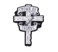 Crown of Thorns Holy Cross Jesus Christ Crucifixion Crucifix Christian Catholic God 1.2" Enamel Pin Badge