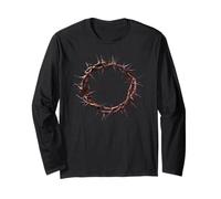 Crown of Thorns Jesus Christ Cross God Bible Faith Church Long Sleeve T-Shirt