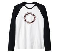 Crown of Thorns Jesus Christ Cross God Bible Faith Church Raglan Baseball Tee