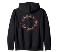 Crown of Thorns Jesus Christ Cross God Bible Faith Church Zip Hoodie