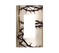 Crown Of Thorns Print 1 Gang Single Rocker Wall Panel Light Switch Plate Covers Wall Decor Home Decor For Kitchen Bathroom Bedroom 2.8x4.5 In