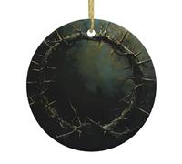 Crown Of Thorns Print Personalized Christmas Tree Decorations,Christmas Ceramic Pendants,Creative Home Decorations