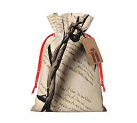 Crown of thorns -Print Reusable Burlap Pouches Drawstring Bags, Rustic Wedding Christmas Party Favors Bulk Packaging.